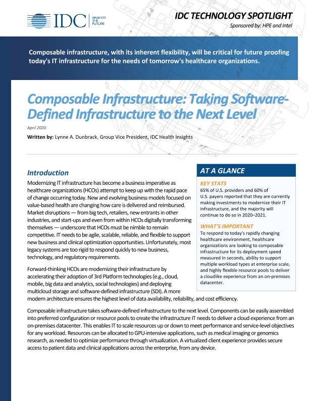 IDC Technology Spotlight- Composable Infrastructure: Taking Software-Defined Infrastructure to the Next Level thumbnail