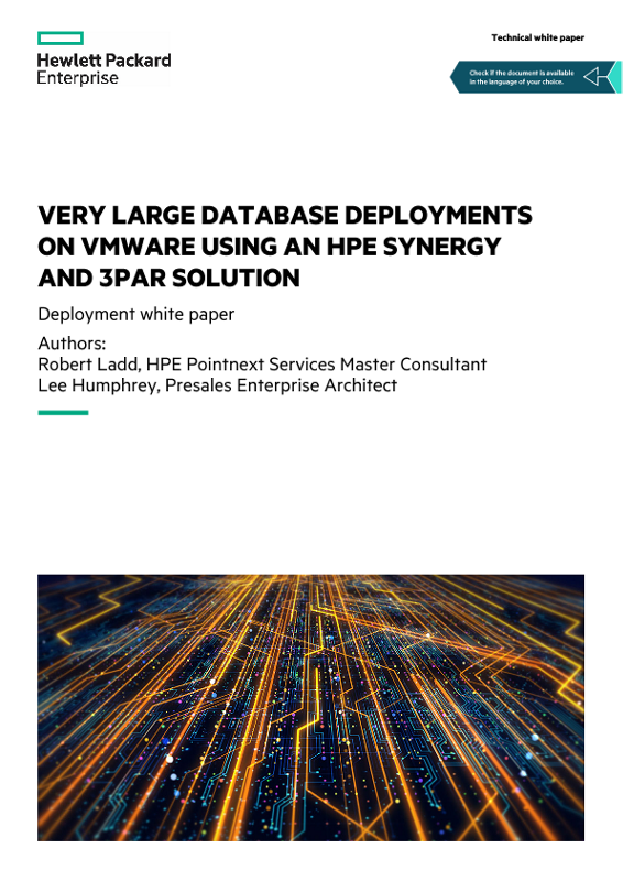 Very large database deployments on VMware using an HPE Synergy and 3PAR solution technical white paper thumbnail