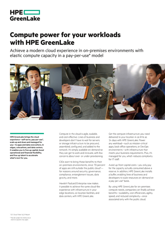 Compute power for your workloads with HPE GreenLake thumbnail