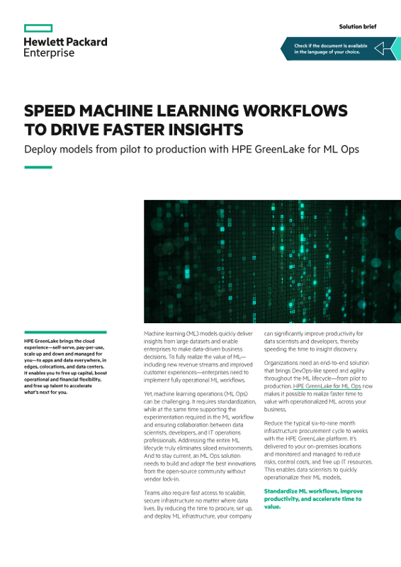Speed machine learning workflows to drive faster insights solution brief thumbnail