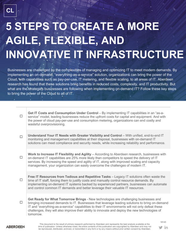 Aberdeen: 5 Steps to create a more agile, flexible, and innovative IT infrastructure thumbnail