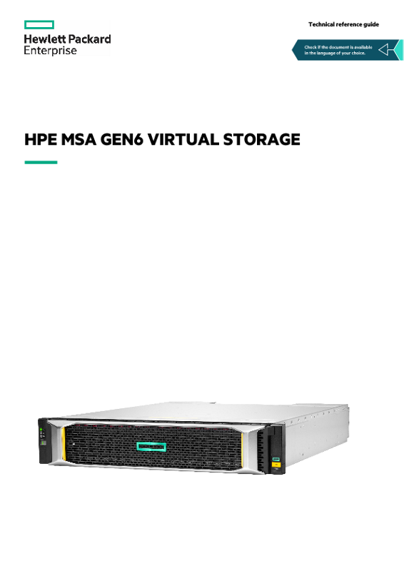 HPE MSA Gen6 Virtual Storage Technical Reference Guide thumbnail