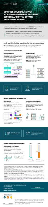 Optimize your SQL Server Workloads with HPE ProLiant Servers and Intel Optane Persistent Memory infographic thumbnail