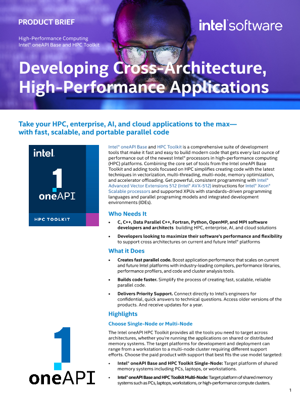 Intel oneAPI Base and HPC Toolkit thumbnail