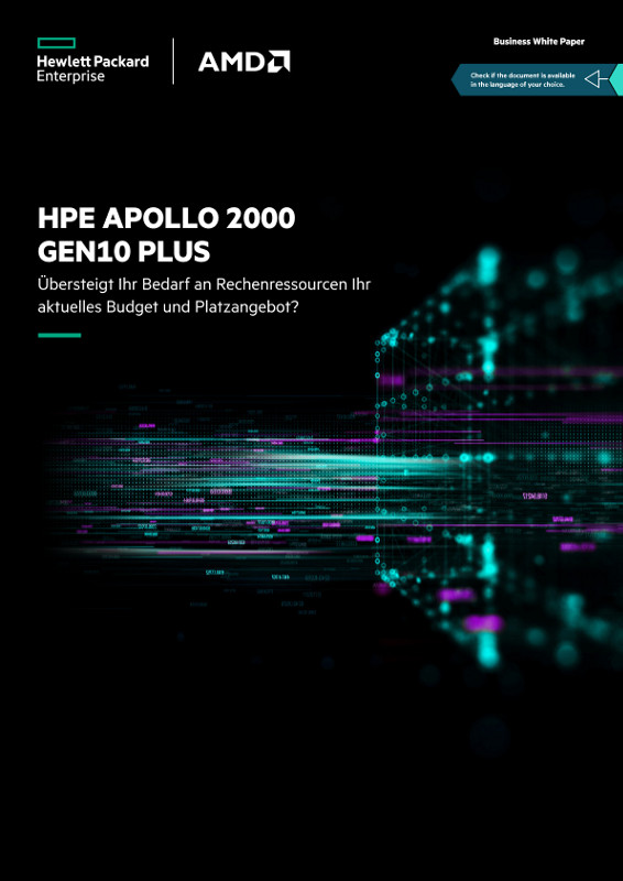 HPE Apollo 2000 GEN10 + die dichte-optimierte Plattform thumbnail