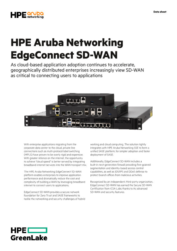HPE Aruba Networking EdgeConnect SD-WAN thumbnail