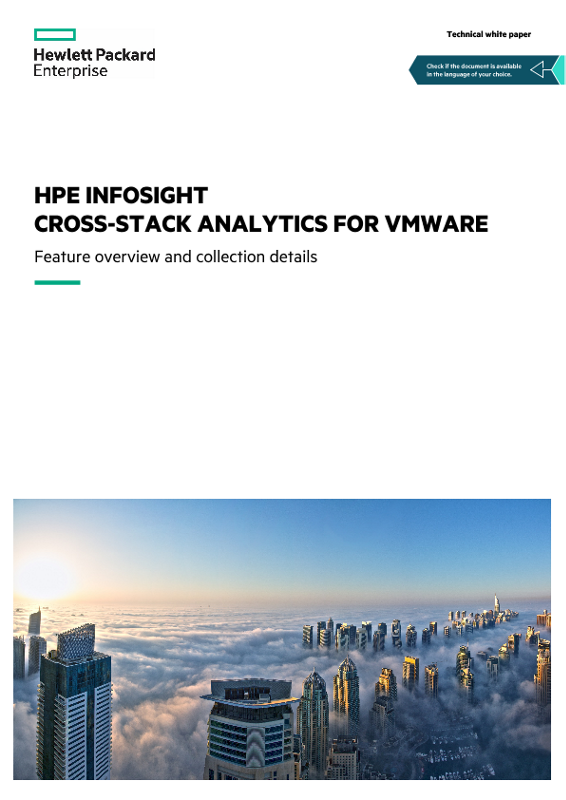 HPE InfoSight Cross-Stack Analytics for VMware feature overview and collection details thumbnail