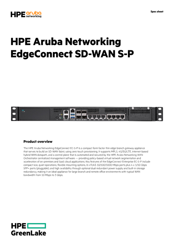 HPE Aruba Networking EC-S-P SD-WAN Gateway thumbnail
