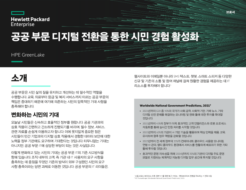 공공 부문 디지털 전환을 통한 시민 경험 활성화 브로셔 thumbnail