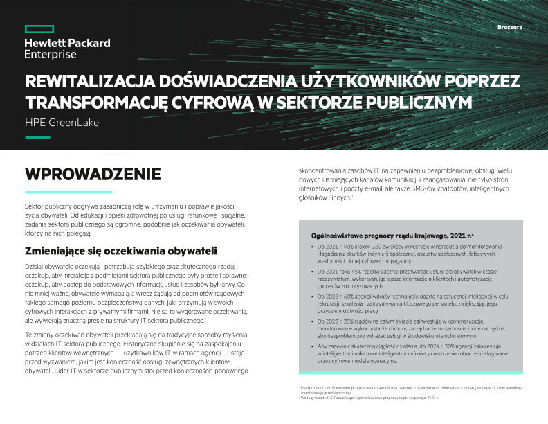 Rewitalizacja doświadczenia użytkowników poprzez transformację cyfrową w sektorze publicznym — broszura thumbnail