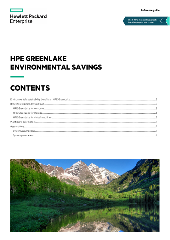 HPE GreenLake environmental savings thumbnail