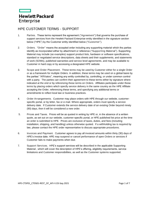 Support Only Terms with Supplemental Data Sheet Terms for Support (CTSP01 and CTDS01) thumbnail