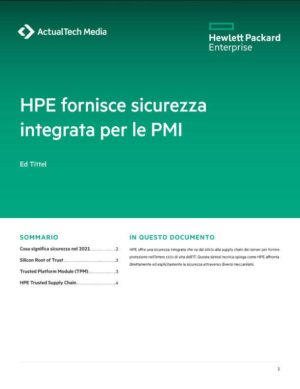 HPE fornisce sicurezza integrata per le PMI thumbnail