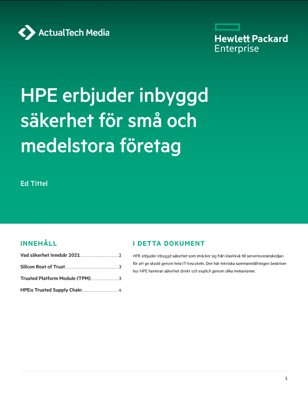 HPE erbjuder inbyggd säkerhet för små och medelstora företag thumbnail