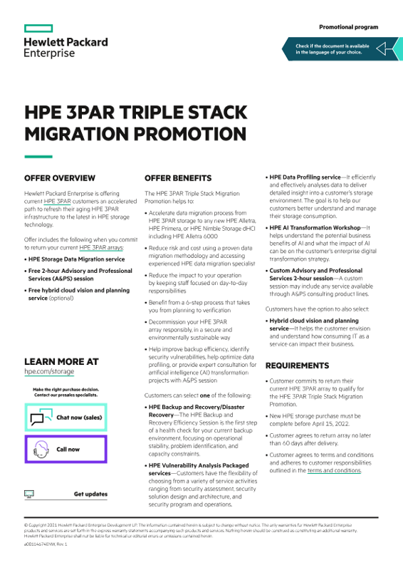 HPE 3PAR Triple Stack Migration Promotion thumbnail