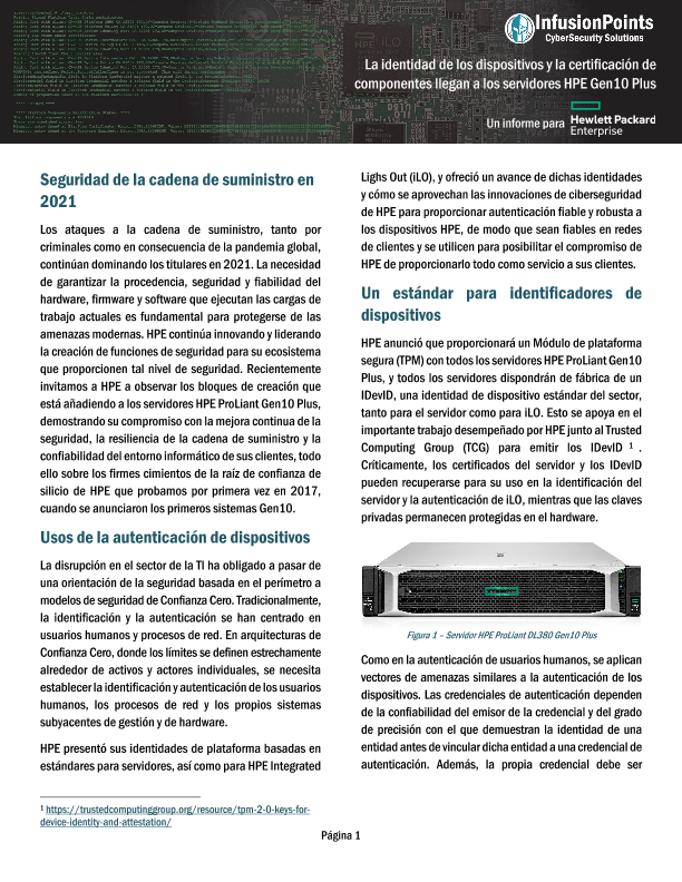 La identidad de dispositivos y la certificación de componentes llegan a los servidores HPE Gen10 Plus thumbnail