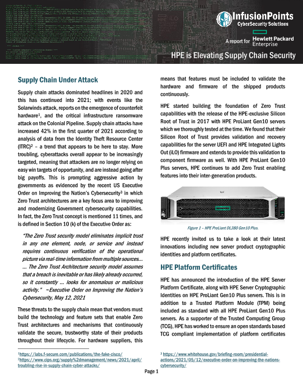 How HPE is Elevating Supply Chain Security - A Report by InfusionPoints thumbnail