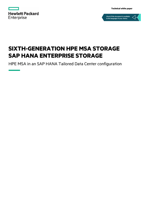 Sixth-generation HPE MSA Storage for SAP HANA Enterprise Storage thumbnail