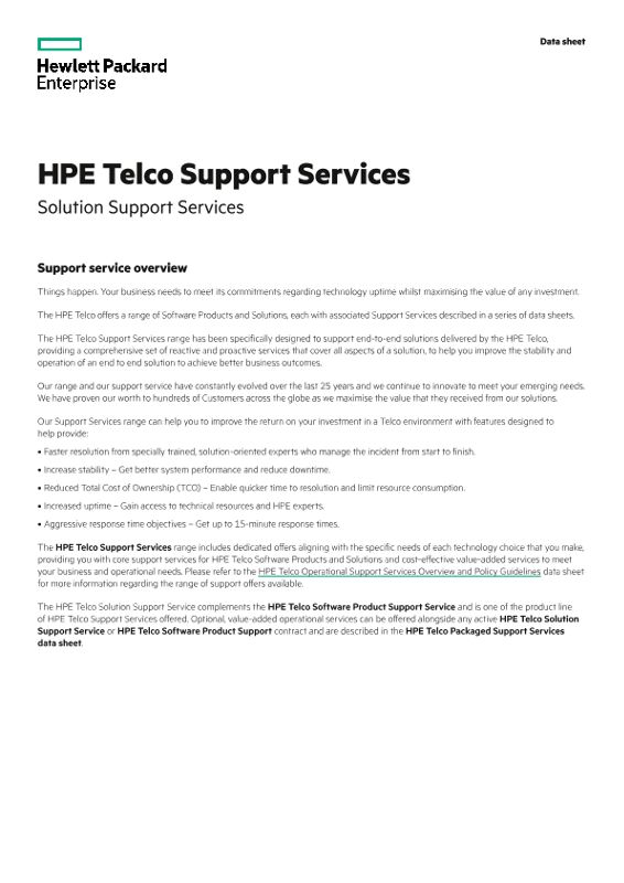HPE Telco Support Services thumbnail