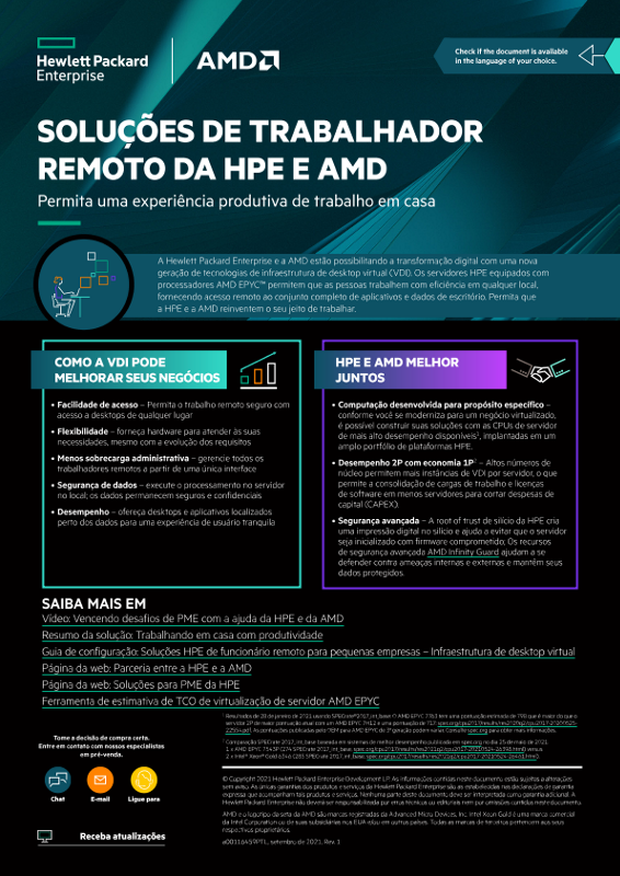 Visão geral: Soluções de trabalhador remoto da HPE e AMD thumbnail