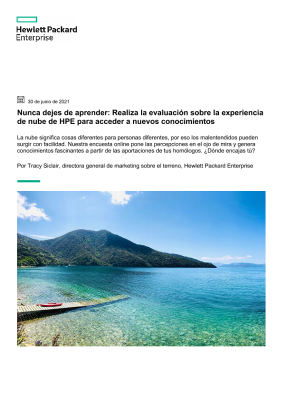 Nunca dejes de aprender: Realiza la evaluación sobre la experiencia de nube de HPE para acceder a nuevos conocimientos thumbnail