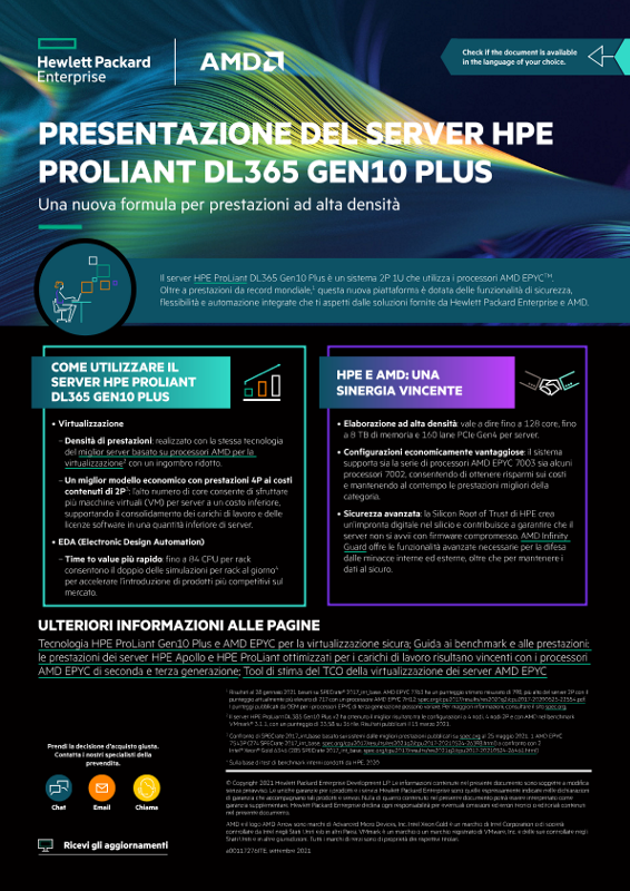 Presentazione del server HPE ProLiant DL365 Gen10 Plus - In breve thumbnail