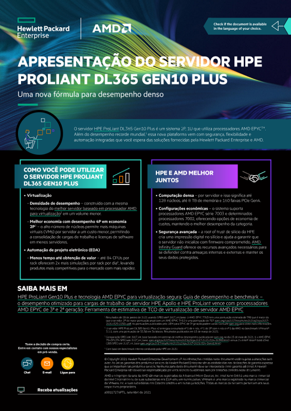 Visão geral: Apresentando o Servidor HPE ProLiant DL365 Gen10 Plus thumbnail