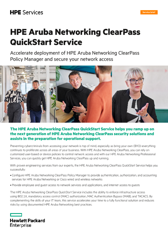HPE Aruba Networking ClearPass QuickStart Service thumbnail