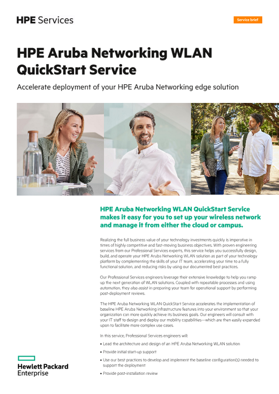 HPE Aruba Networking WLAN QuickStart Service thumbnail