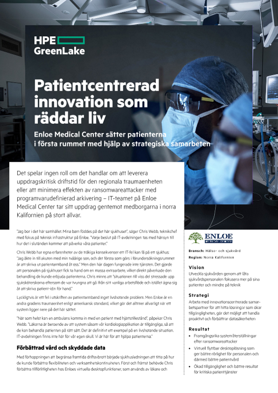 Patientcentrerad innovation som räddar liv – fallstudie om Enloe Medical Center thumbnail