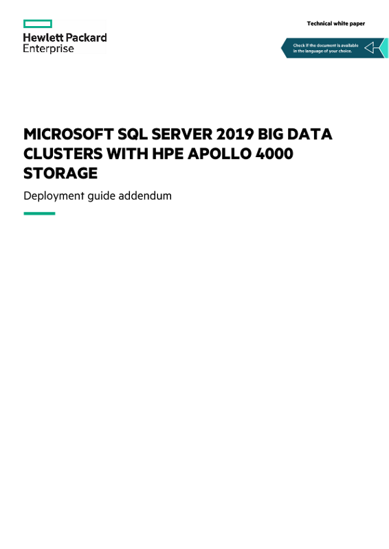Microsoft SQL Server 2019 Big Data Clusters with HPE Apollo 4000 Storage thumbnail