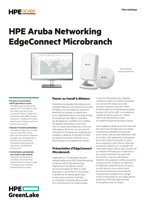 HPE Aruba Networking EdgeConnect Microbranch thumbnail