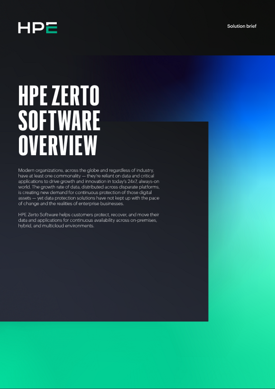 HPE Zerto Software overview thumbnail