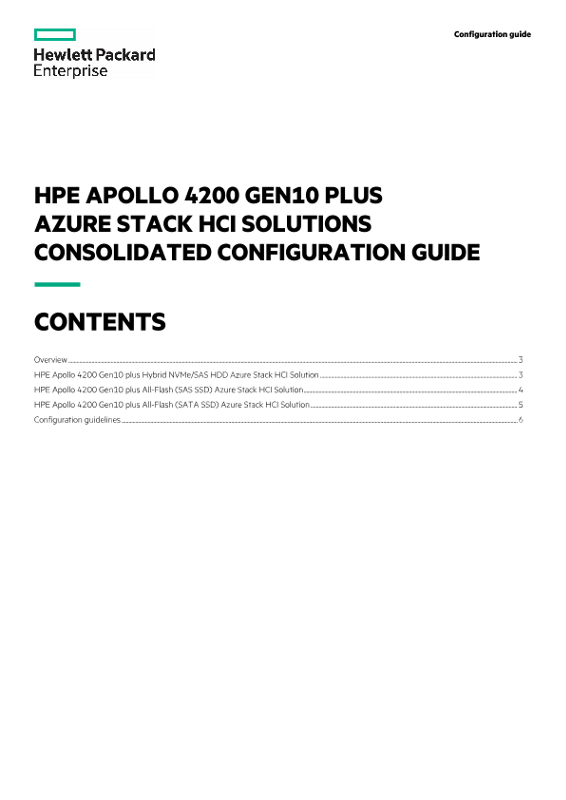 HPE Apollo 4200 Gen10 Plus Azure Stack HCI Solutions Consolidated Configuration Guide thumbnail