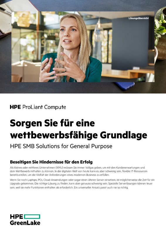 Ein wettbewerbsfähiges Fundament schaffen – HPE SMB Solutions for General Purpose thumbnail