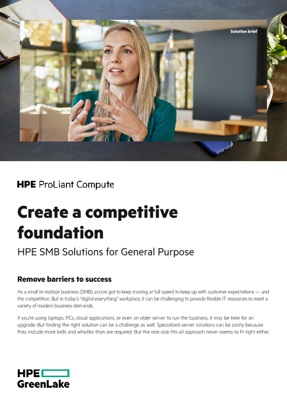 Create a competitive foundation – HPE Solutions for General Purpose solution brief thumbnail