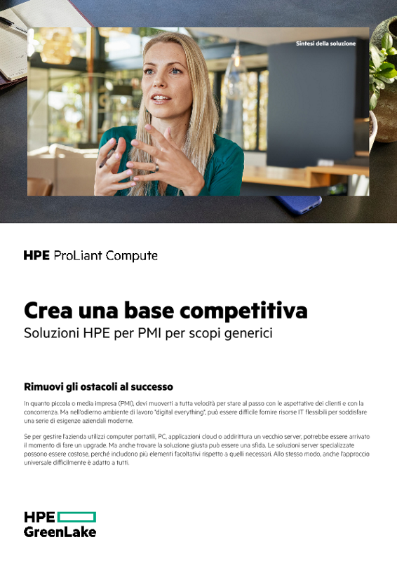 Crea una base competitiva – Soluzioni HPE per PMI per scopi generici thumbnail