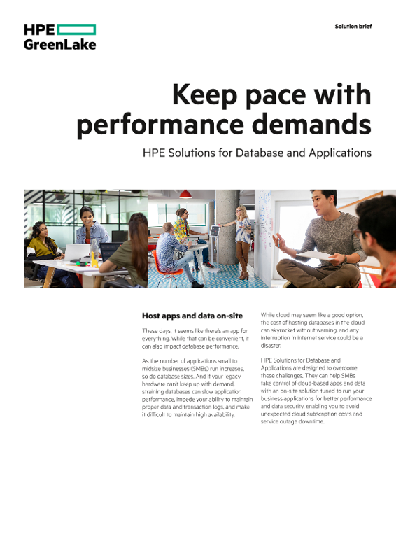 Keep pace with performance demands – HPE Solutions for Database and Applications solution brief thumbnail