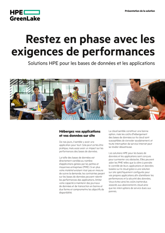 Présentation de la solution – Solutions HPE pour les bases de données et les applications : restez en phase avec les exigences de performances thumbnail