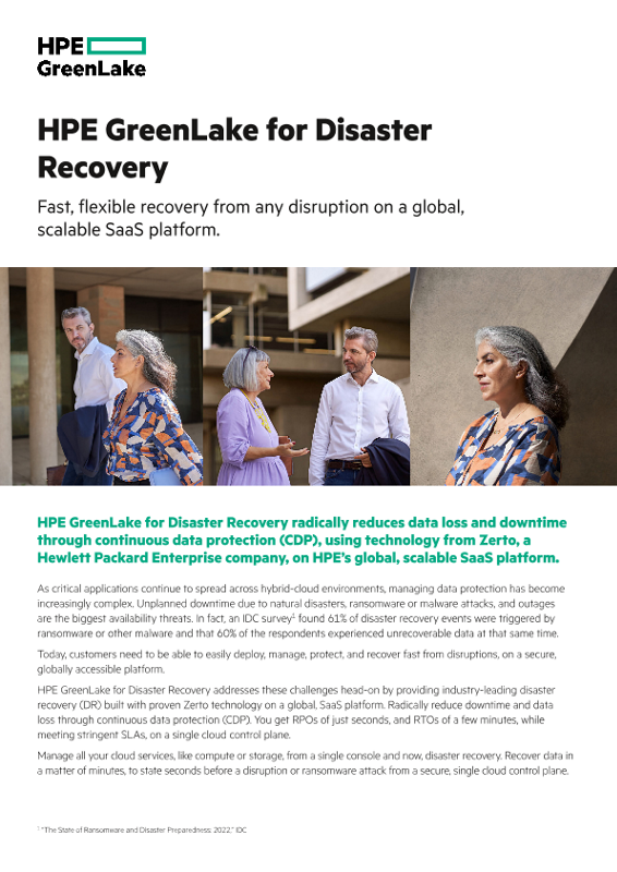 HPE GreenLake for Disaster Recovery thumbnail