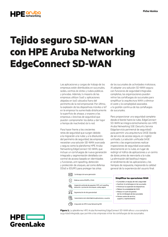 Tejido seguro SD-WAN con HPE Aruba Networking EdgeConnect SD-WAN thumbnail