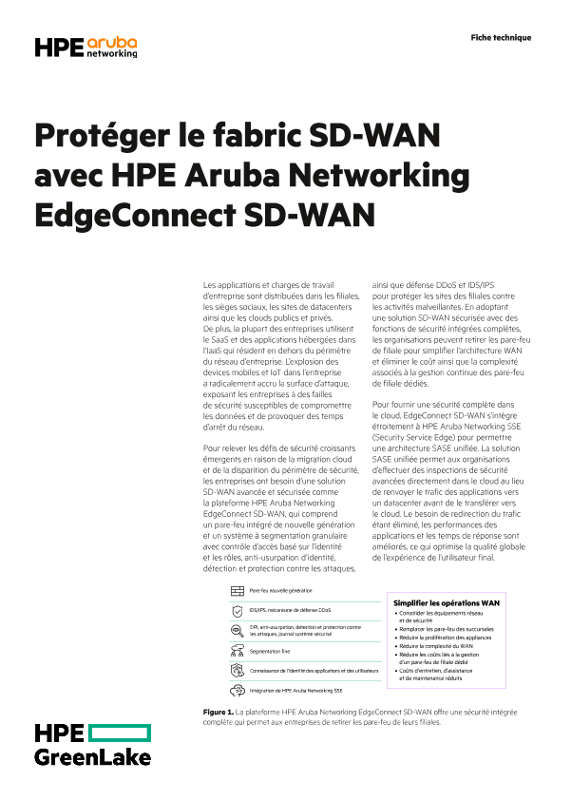 Protéger le fabric SD-WAN avec HPE HPE Aruba Networking Networking EdgeConnect SD-WAN thumbnail