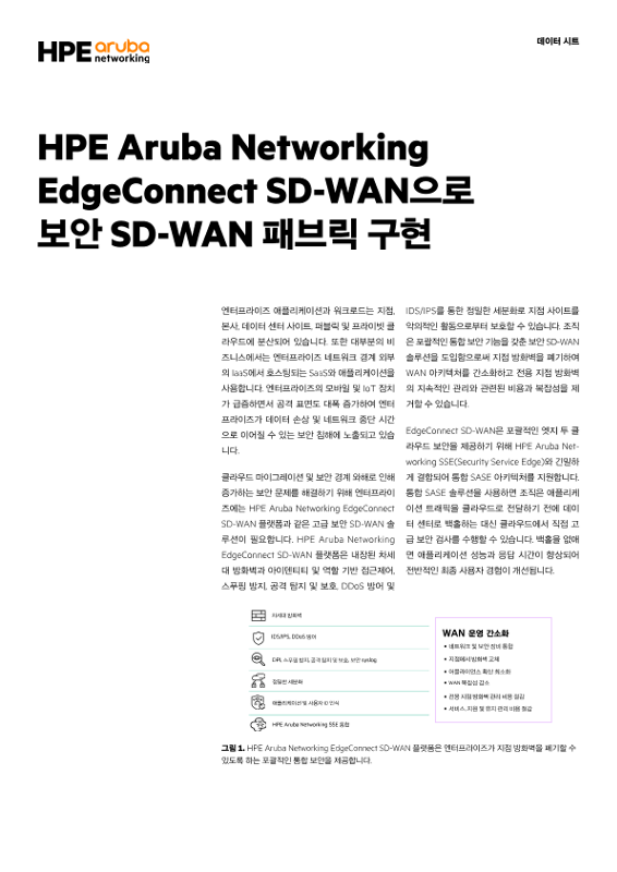 HPE Aruba Networking EdgeConnect SD-WAN으로 보안 SD-WAN 패브릭 구현 thumbnail