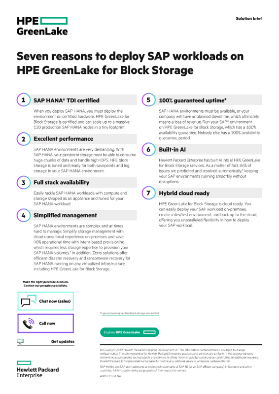 Seven reasons to deploy SAP workloads on HPE GreenLake for Block Storage thumbnail