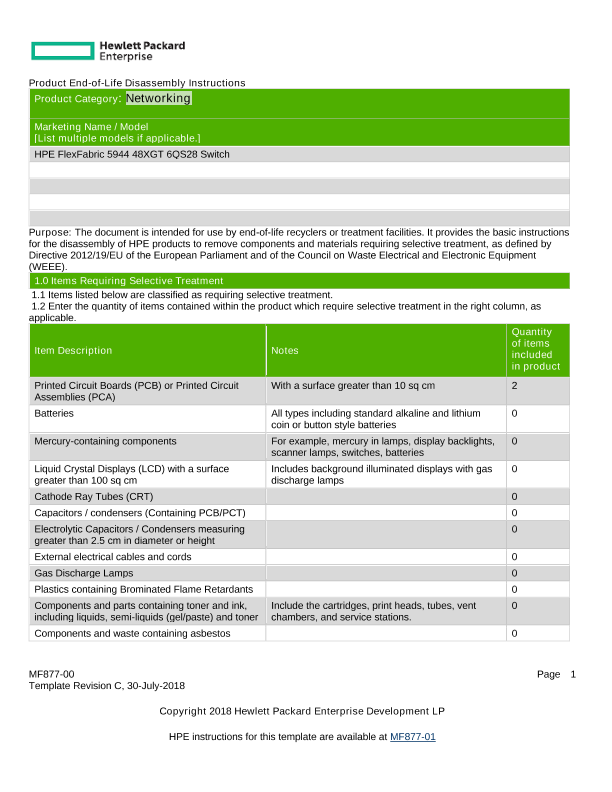 HPE FlexFabric 5944 48XGT 6QS28 Switch thumbnail