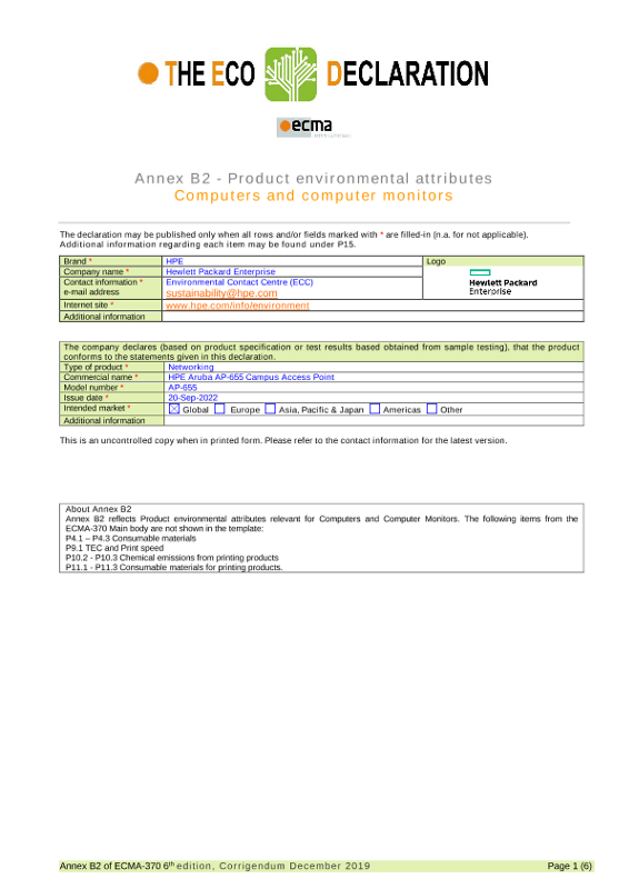 HPE Aruba Networking AP-655 Campus Access Point thumbnail