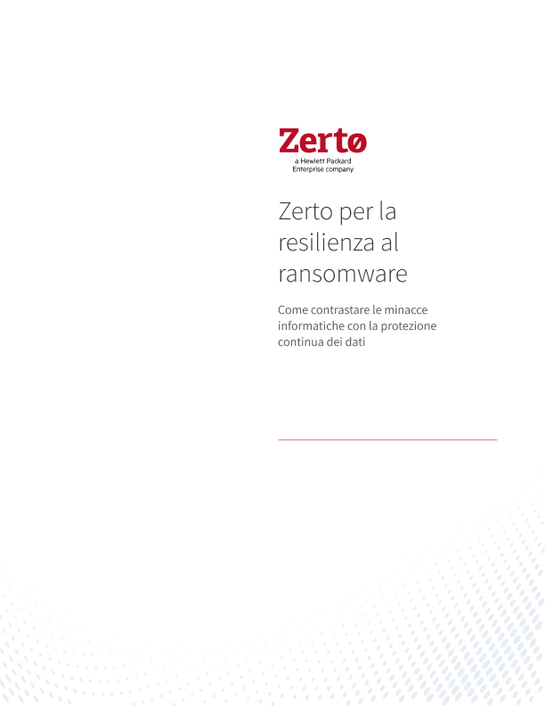 Zerto per la resilienza al ransomware thumbnail