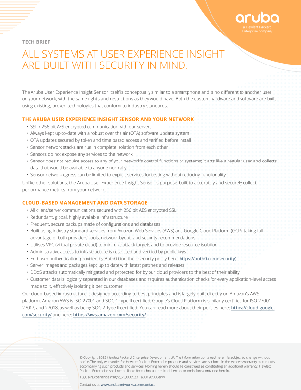 HPE Aruba Networking UXI Security Tech Brief thumbnail