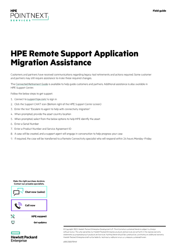 HPE Remote Support Application Migration Assistance thumbnail