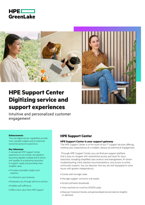 HPE Support Center – Digitizing service and support experiences thumbnail
